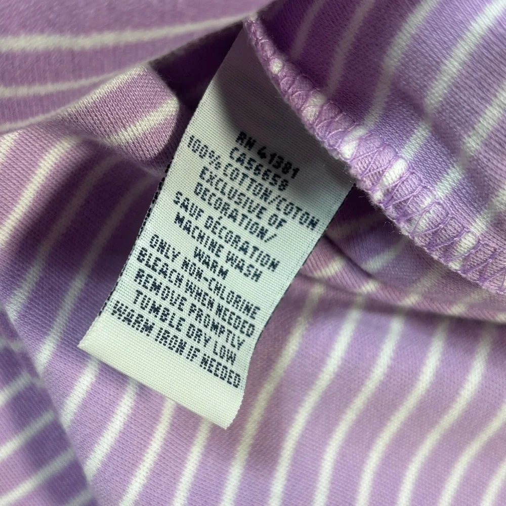 Polo Ralph Lauren Men's XXL Short Sleeve Polo Shirt Purple White Striped Cotton